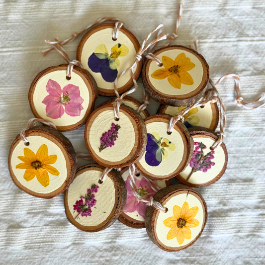 Wood Wildflower Ornaments