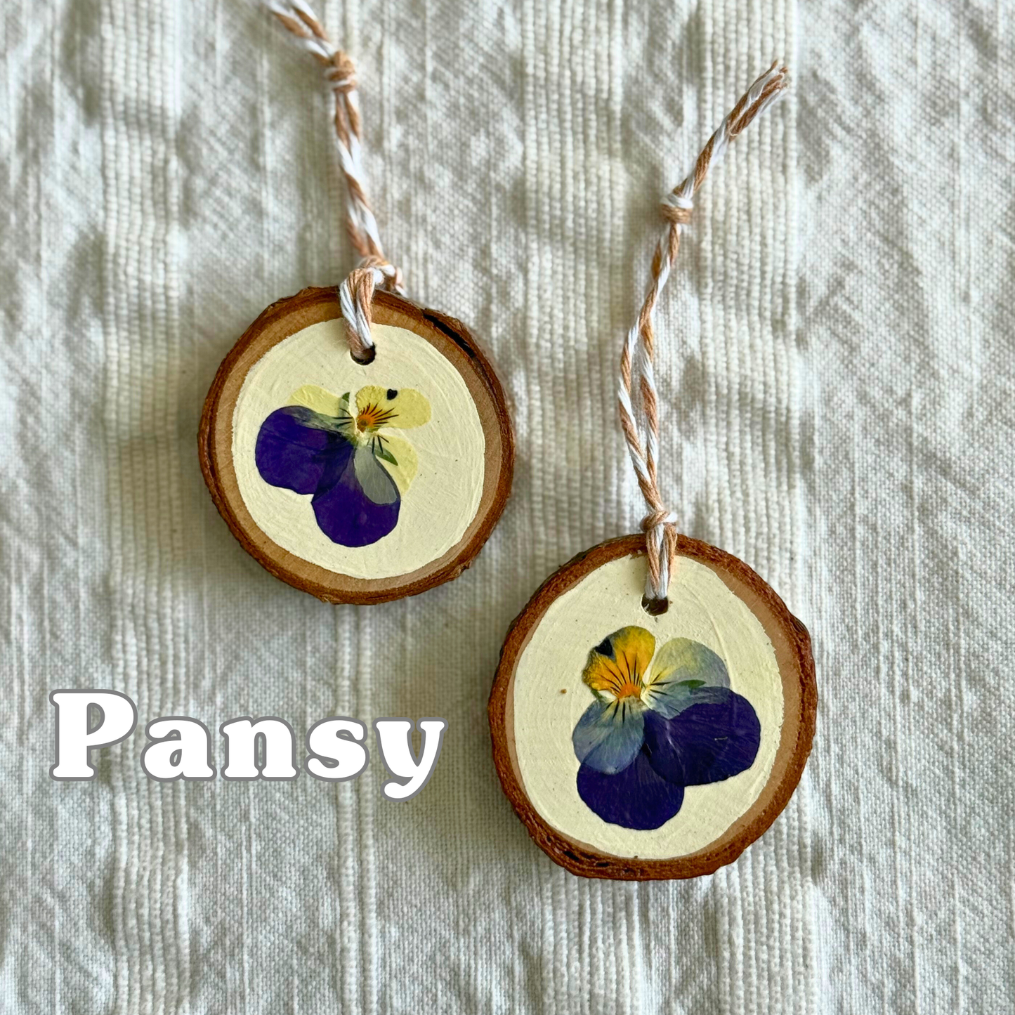 Wood Wildflower Ornaments