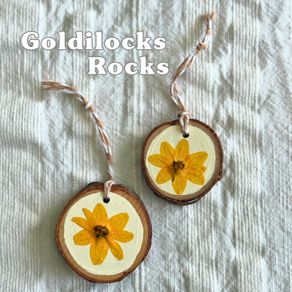Wood Wildflower Ornaments