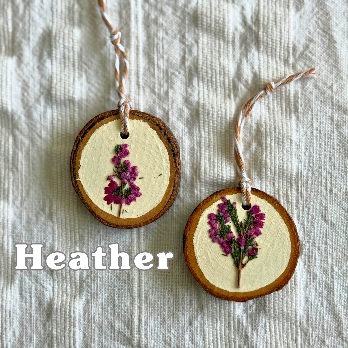 Wood Wildflower Ornaments