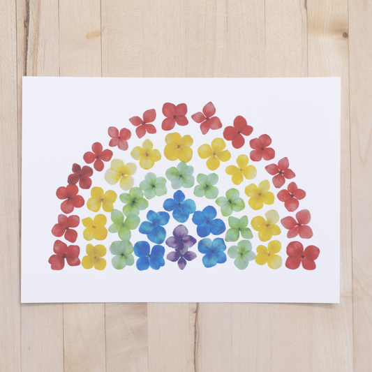 Rainbow Hydrangea Print